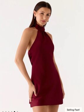 Peppermayo Keena Scarf Mini Dress - Burgundy - Size Small (NWT)